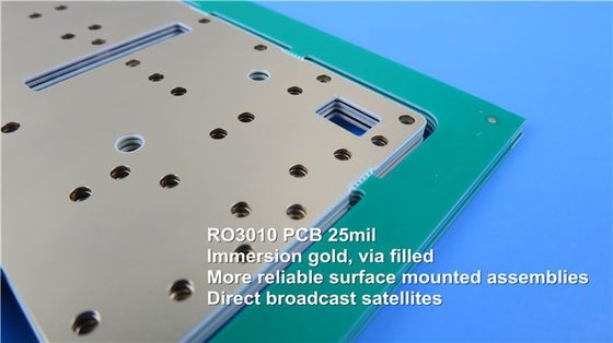 Ασήμι βύθισης επιστρώματος PCB 50mil υψηλής συχνότητας Rogers RO3010