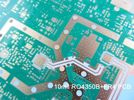 4 ο υβριδικός πίνακας PCB στρώματος στηρίχτηκε σε Rogers 10mil RO4350B και FR-4