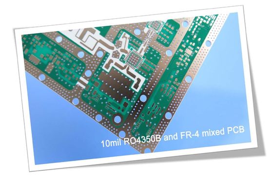 4 ο υβριδικός πίνακας PCB στρώματος στηρίχτηκε σε Rogers 10mil RO4350B και FR-4