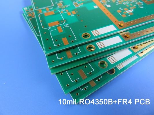 4 ο υβριδικός πίνακας PCB στρώματος στηρίχτηκε σε Rogers 10mil RO4350B και FR-4