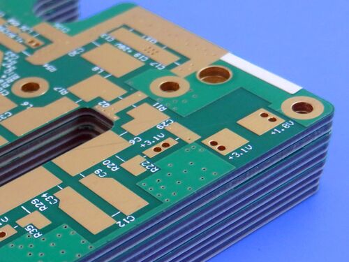 4 στρώματα υβριδικών PCB σε RT duroid 5880 και FR4 υλικό ENIG Finish