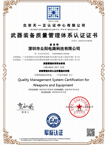 ΚΙΝΑ Bicheng Electronics Technology Co., Ltd Πιστοποιήσεις